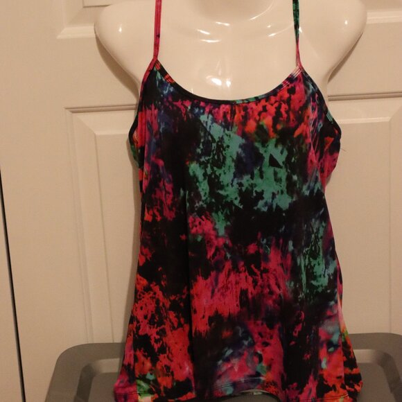 CDP & CO Spaghetti Strap Adjustable Abstract Print Tank Top Size Large - Picture 1 of 14